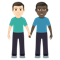 Men Holding Hands- Light Skin Tone- Dark Skin Tone emoji on Emojione